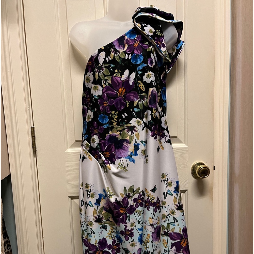 Betsy & Adam One Shoulder Bow
Cocktail Party Dress